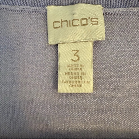 Chicos Foil Drape Alyssa Cardigan Open Front Metallic Purple Lavender Size XL - Picture 5 of 11